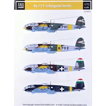 Plastikový model 1/72 Decal Heinkel He 111 P in Hungarian Service