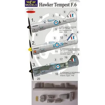 Plastikový model 1/72 Conv.Set Hawker Tempest F.6 (w/ decals)
