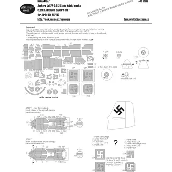 Plastikový model 1/48 Mask Ju 87R-2/B-2 Stuka CLOSED CANOPY (AIRF)