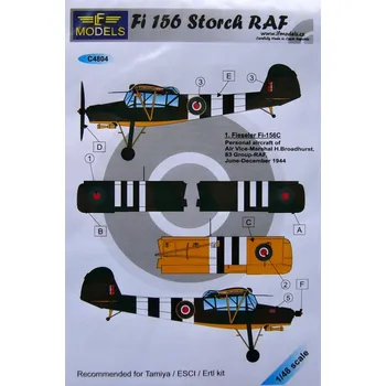 Plastikový model 1/48 Decals for Fi-156 Storch RAF