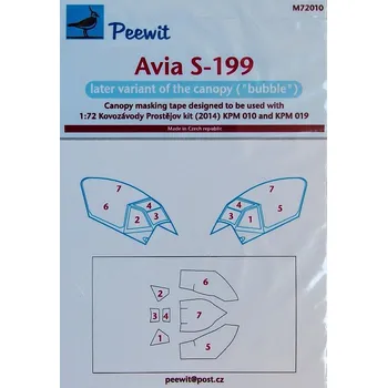Plastikový model 1/72 Canopy mask Avia S-199 late (KOVOZAVODY PR.)