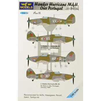 Plastikový model 1/48 Decals H.Hurricane Mk.II over Portugal Pt. II