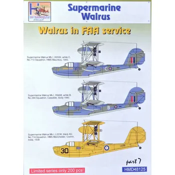 Plastikový model 1/48 Decals Superm. Walrus Mk.I FAA Service Pt.7