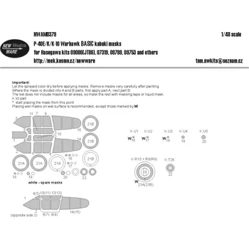 Plastikový model 1/48 Mask P-40E/K/K-10 Warhawk BASIC (HAS)
