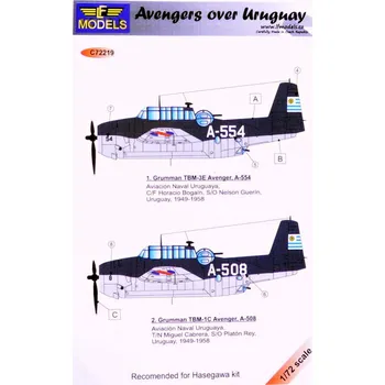 Plastikový model 1/72 Decals Grumman TBF Avenger over Uruguay Pt.1