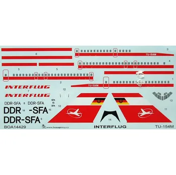 Plastikový model 1/144 Decals Tu-154M INTERFLUG (ZVE)