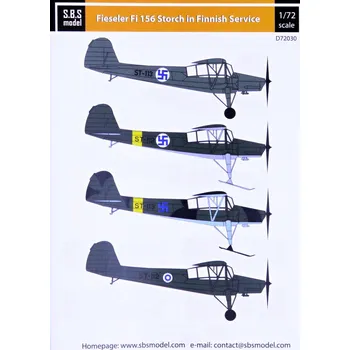 Plastikový model 1/72 Decal Fiesler Fi 156 Storch (Finnish Service)