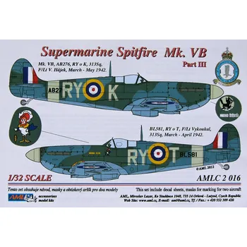 Plastikový model 1/32 Decals Supermarine Spitfire Mk.VB Part III.