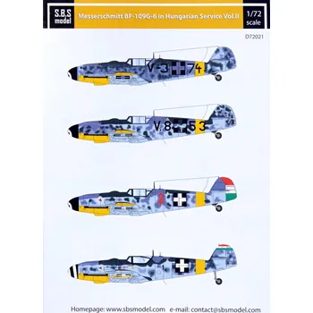 Plastikový model 1/72 Decal Bf-109G-6 in Hungarian service Vol.II