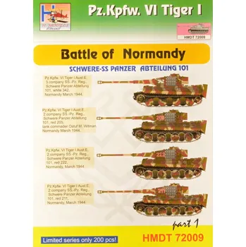 Plastikový model 1/72 Decals Pz.Kpfw.VI Tiger I Battle Normandy 1