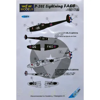 Plastikový model 1/48 Decals P-38L Lightning FAEC (ACAD/HAS)