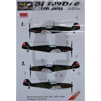Plastikový model 1/72 Mask Bf 109D/E over Swiss (AVIS/AML/HAS/TAM)