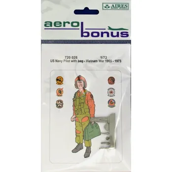 Plastikový model 1/72 US NAVY Pilot with bag (Vietnam War 1965-73)