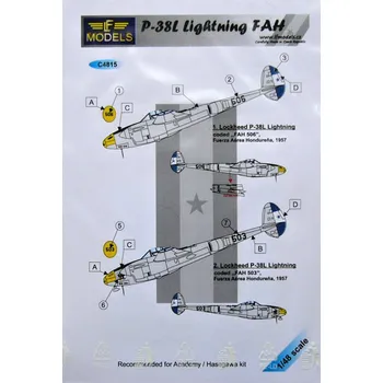 Plastikový model 1/48 Decals P-38L Lightning FAH (ACAD/HAS)