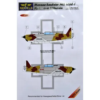 Plastikový model 1/72 Decals for MS 406C-1 over Lithuania Part I.