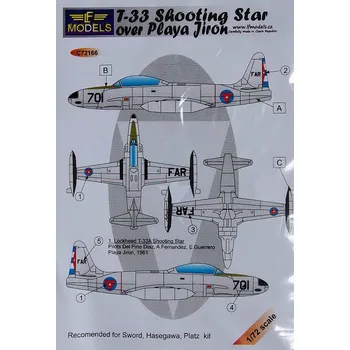 Plastikový model 1/72 Decals T-33 Shooting Star over Playa Jiron