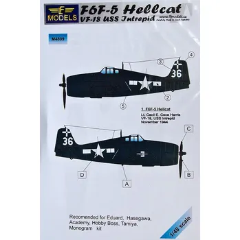 Plastikový model 1/48 Mask F6F-5 Hellcat VF-18 USS Intrepid