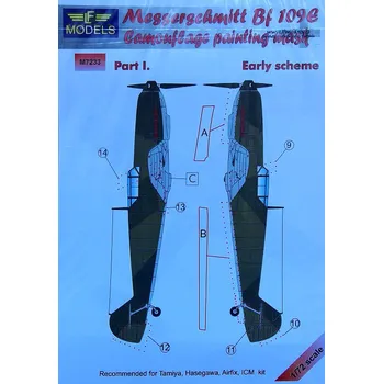 Plastikový model 1/72 Mask Messerschmitt Bf 109E (TAM) Early Pt I.