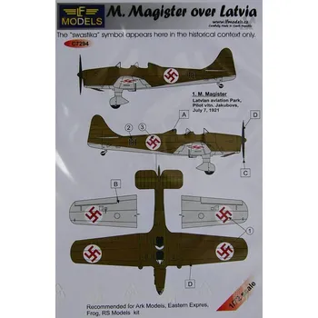 Plastikový model 1/72 Decals Miles Magister over Latvia (ARK/RSMOD)
