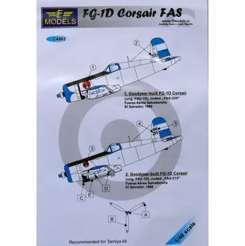 Plastikový model 1/48 Decals for FG-1D Corsair FAS