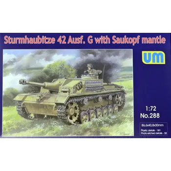 Plastikový model 1/72 Sturmhaubitze 42 Ausf. G w/ Saukopf mantle