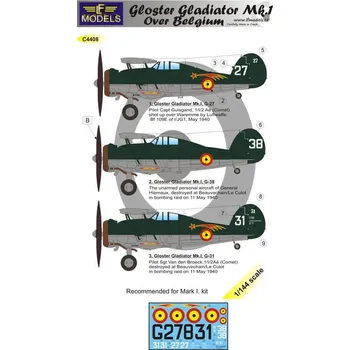 Plastikový model 1/144 Decals Gloster Gladiator Mk.I over Belgium