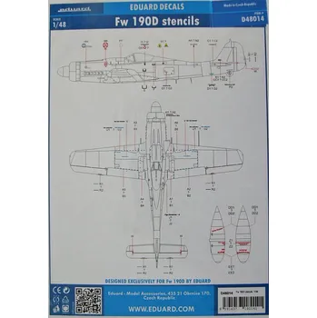 Plastikový model Decals 1/48 Fw 190D stencils