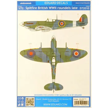 Plastikový model Decals 1/72 Spitfire British WWII roundels late