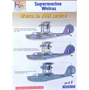 Plastikový model 1/48 Decals Superm. Walrus Mk.I FAA Service Pt.8