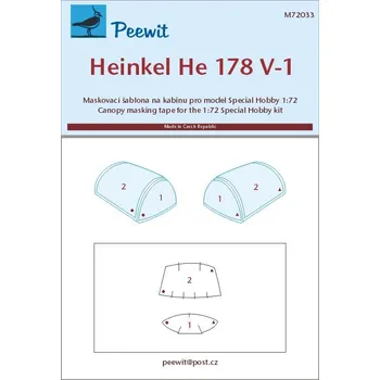 Plastikový model 1/72 Canopy mask Heinkel He 178 V-1 (SP.HOBBY)