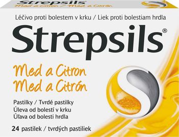 Lék na bolest v krku Strepsils Med a Citron