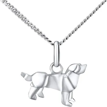 Náhrdelník Stříbrný náhrdelník Pes Origami