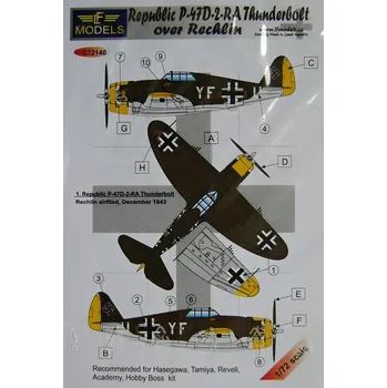 Plastikový model 1/72 Decals P-47D-2-RA over Rechlin (HAS/TAM)