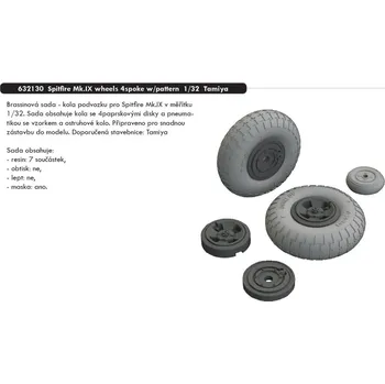 autíčko BRASSIN 1/32 Spitfire Mk.IX wheels 4 sp. pattern