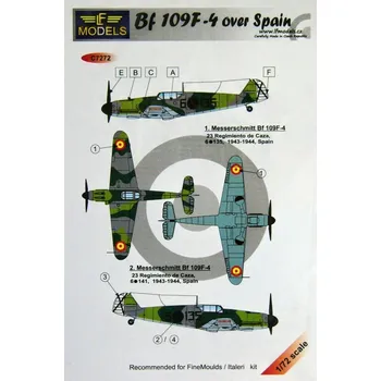 Plastikový model 1/72 Decals Bf 109F-4 over Spain (ITAL)