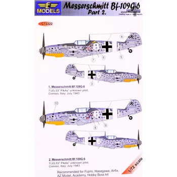 Plastikový model 1/72 Decals Messerschmitt Bf 109G-6 Comiso Pt.2