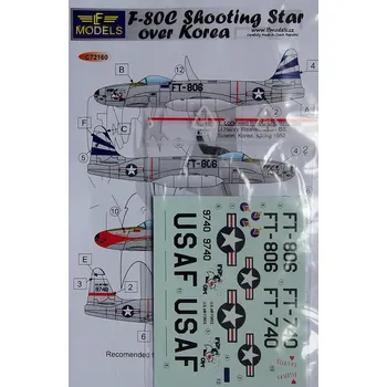 Plastikový model 1/72 Decals F-80C Shooting Star over Korea (SWORD)