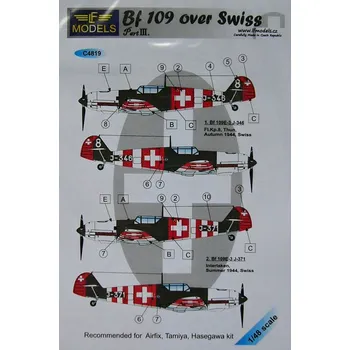 Plastikový model 1/48 Decals Bf 109 over Swiss Part III. (HAS/TAM)