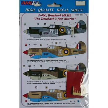 Modelářství 1/72 Decals P-40C, Tomahawk Mk.IIB (4x RAF, USAAF)