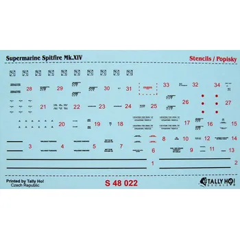 Plastikový model 1/48 Supermarine Spitfire Mk.XIV Stencils