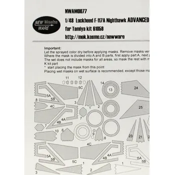 Plastikový model 1/48 Mask F-117A Nighthawk ADVANCED (TAM 61059)