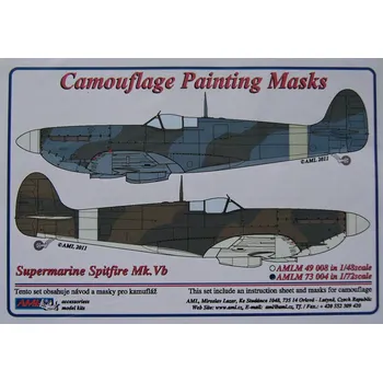 Plastikový model 1/72 Mask Supermarine Spitfire Mk.V Camouflage 'A'