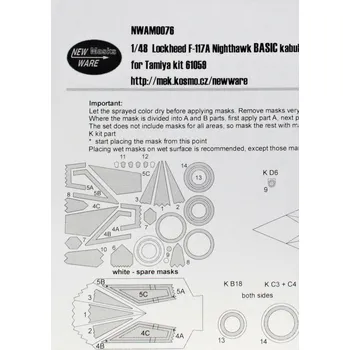 Plastikový model 1/48 Mask F-117A Nighthawk BASIC (TAM 61059)