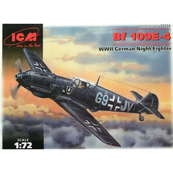 Plastikový model 1/72 Bf 109E-4 German Night Fighter WWII