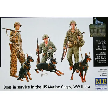 Plastikový model 1/35 Dogs in service US Marine Corps WWII (6 fig.)