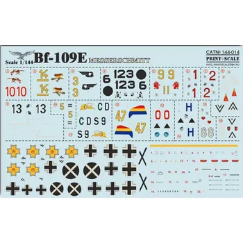 Plastikový model 1/144 Messerschmit Bf-109 E (wet decals)