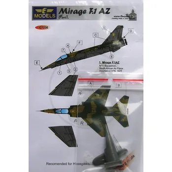 Plastikový model 1/72 Decals for Mirage F.1 AZ Part I (incl.resin)