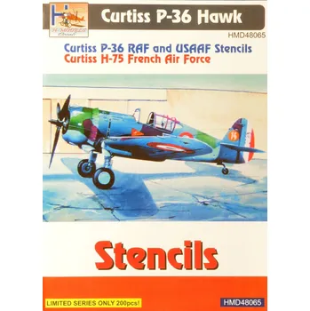 Plastikový model 1/48 Stencils Curtiss P-36 Hawk (RAF, USAAF)