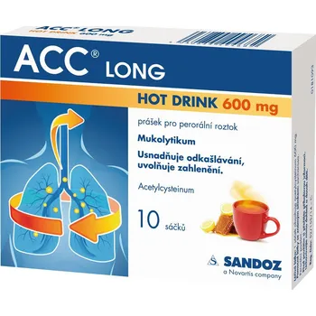 Lék na kašel, rýmu a nachlazení ACC Long Hot drink 600 mg