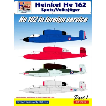 Plastikový model 1/72 Decals Heinkel He 162 Foreign Service Part 1